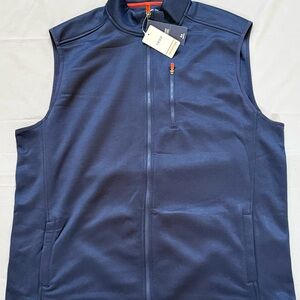 NWT Men’s IZOD Golf Full Zip Performance Vest Navy Blue Sleeveless Jacket XL